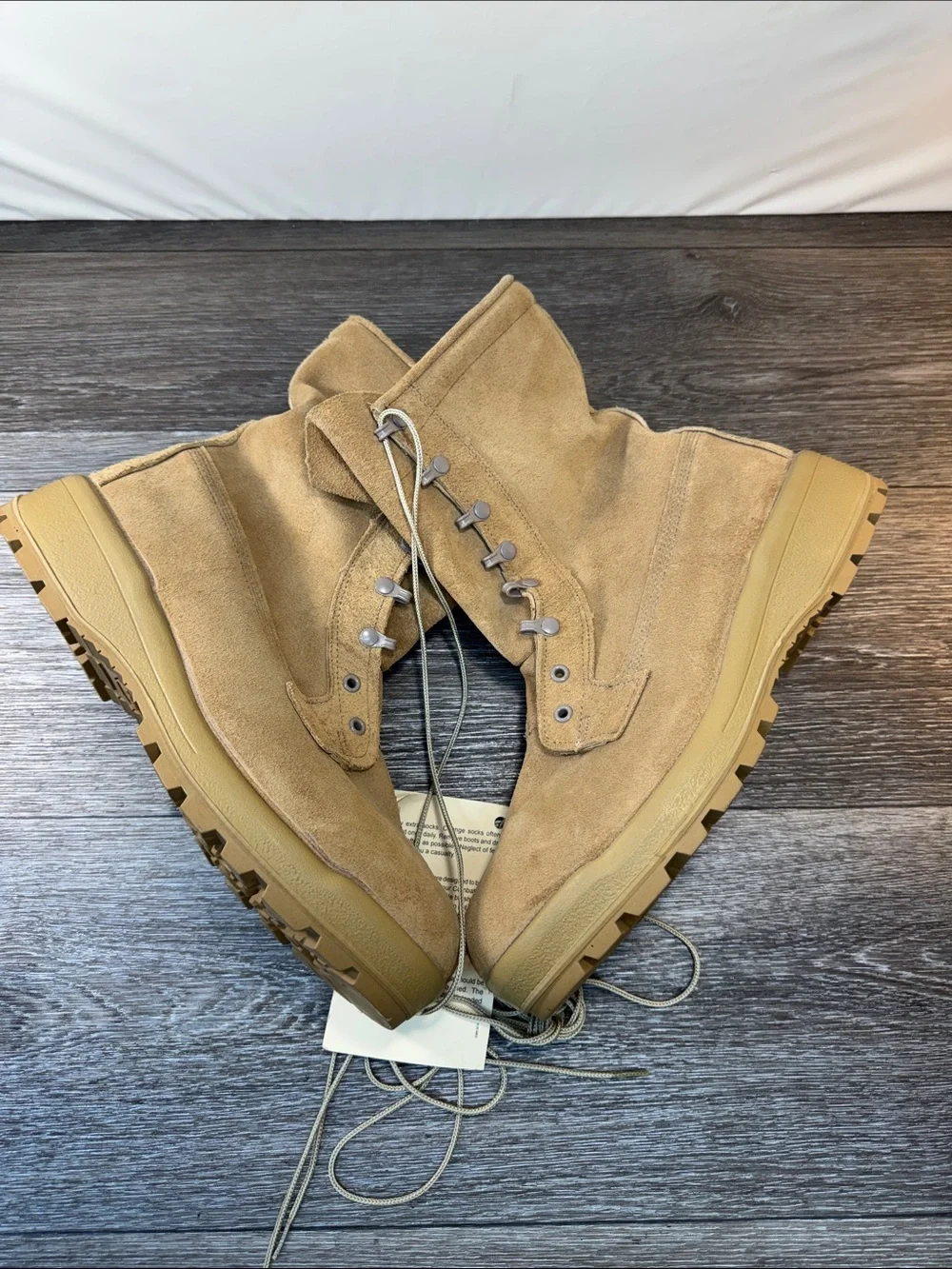 Belleville Suede Lace-Up Military Men's Boots in Tan size 14D
